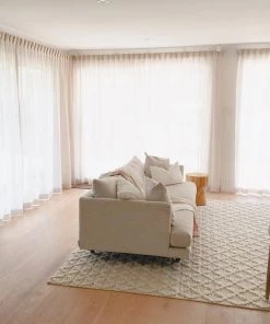 Miss Amara Hanna Ivory Leaflets Wool Blend Rug