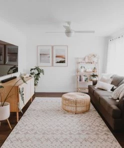 Miss Amara Harlow Ivory Cream And Brown Tribal Rug