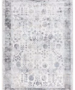 Miss Amara All Rugs Harper Grey And Cream Faded Motif Rug