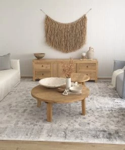 Miss Amara All Rugs Harper Grey And Cream Faded Motif Rug