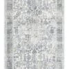 Miss Amara Harper Grey And Cream Faded Motif Runner Rug