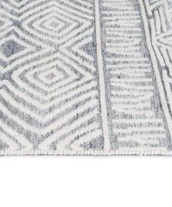 Miss Amara All Rugs Hattie Blue And Ivory Transitional Tribal Rug