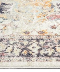 Miss Amara Haven Cream And Purple Multi-Colour Distressed Rug