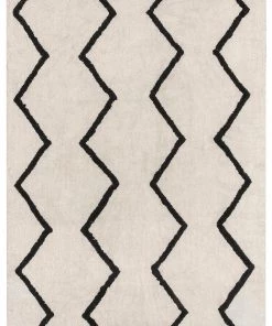 Miss Amara Hayley Black And Ivory Tribal Washable Berber Rug