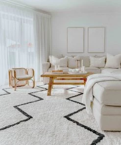 Miss Amara Hayley Black And Ivory Tribal Washable Berber Rug