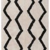 Miss Amara All Rugs Hayley Black And Ivory Tribal Washable Berber Bath Mat