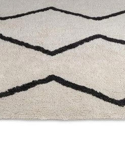 Miss Amara Hayley Black And Ivory Tribal Washable Berber Rug