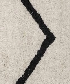 Miss Amara Hayley Black And Ivory Tribal Washable Berber Rug