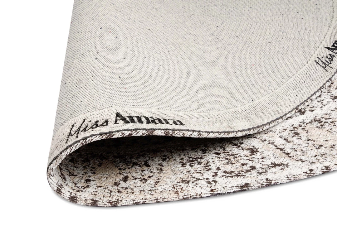 Miss Amara Helena White And Peach Turkish Style Distressed Round Rug All Rugs