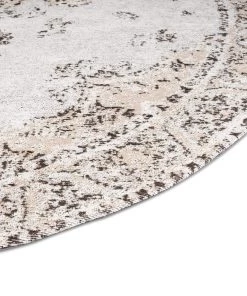 Miss Amara Helena White And Peach Turkish Style Distressed Round Rug All Rugs