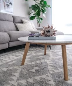 Miss Amara Helki Monochrome Grey Scandi Wool Rug