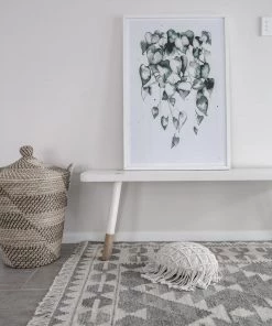 Miss Amara Helki Monochrome Grey Scandi Wool Rug