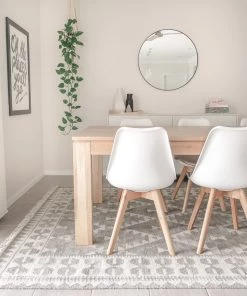 Miss Amara Helki Monochrome Grey Scandi Wool Rug