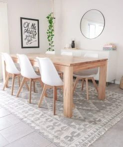 Miss Amara Helki Monochrome Grey Scandi Wool Rug