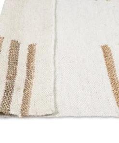 Miss Amara Hendrix Asymmetrical Striped Jute Wool Rug