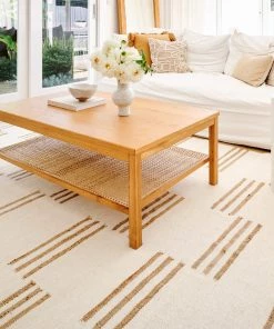 Miss Amara Hendrix Asymmetrical Striped Jute Wool Rug