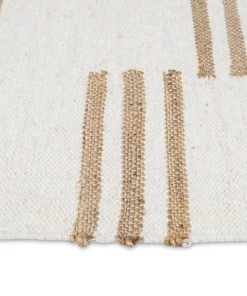 Miss Amara All Rugs Hendrix Asymmetrical Striped Jute Wool Runner Rug