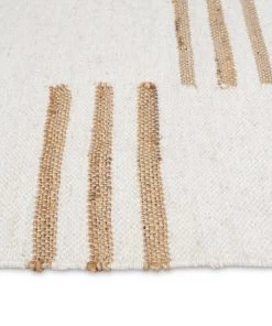 Miss Amara Hendrix Asymmetrical Striped Jute Wool Rug