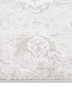 Miss Amara Henrietta Grey And Ivory Distressed Floral Rug All Rugs