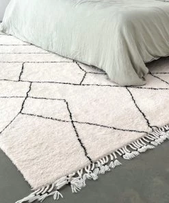 Miss Amara Himani Abstract Pattern Berber Wool Shag Rug