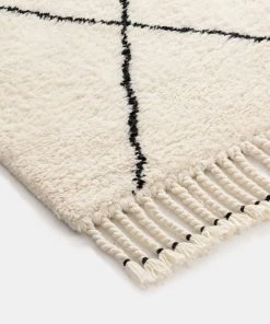 Miss Amara Himani Abstract Pattern Berber Wool Shag Rug