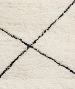 Miss Amara Himani Abstract Pattern Berber Wool Shag Rug