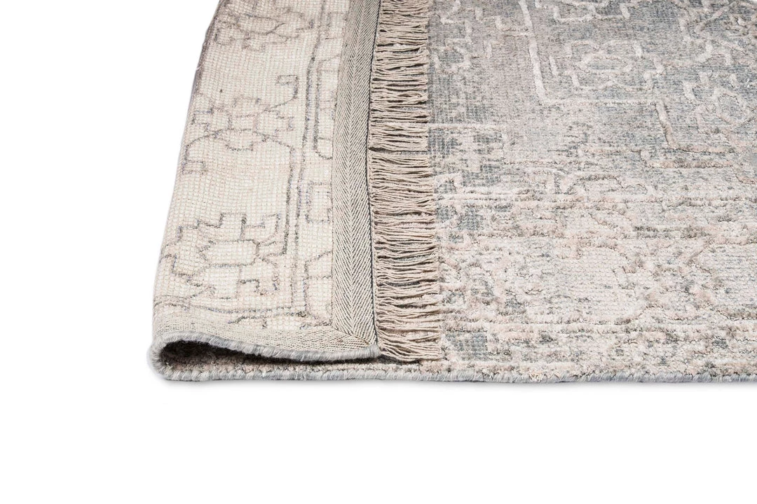Miss Amara Huda Grey Ivory And Hushed Green Distressed Rug All Rugs