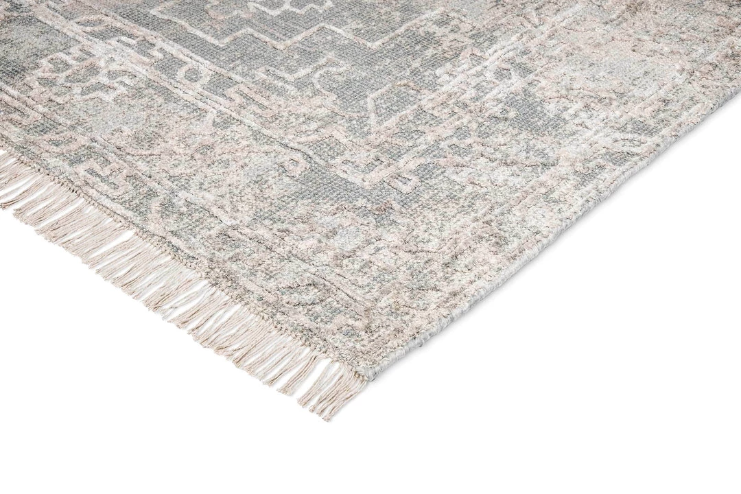 Miss Amara Huda Grey Ivory And Hushed Green Distressed Rug All Rugs