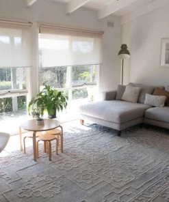 Miss Amara Huda Grey Ivory And Hushed Green Distressed Rug All Rugs