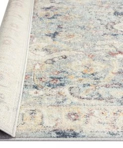 Miss Amara Huxley Blue And Purple Multi-Colour Distressed Rug