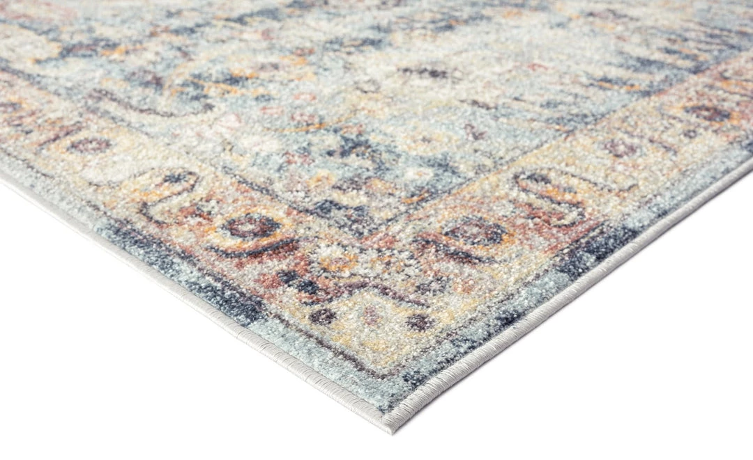 Miss Amara Huxley Blue And Purple Multi-Colour Distressed Rug