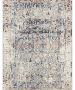 Miss Amara Huxley Blue And Purple Multi-Colour Distressed Rug