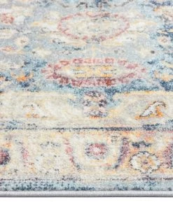 Miss Amara Huxley Blue And Purple Multi-Colour Distressed Rug