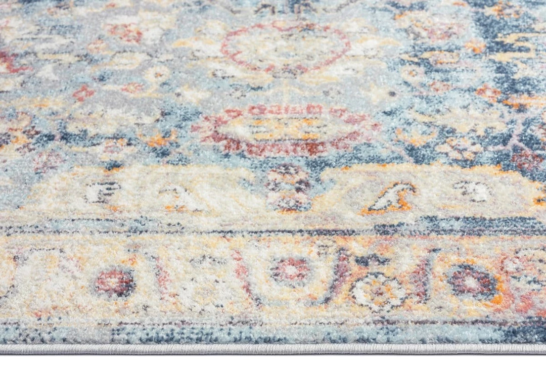 Miss Amara Huxley Blue And Purple Multi-Colour Distressed Rug