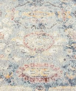 Miss Amara Huxley Blue And Purple Multi-Colour Distressed Rug