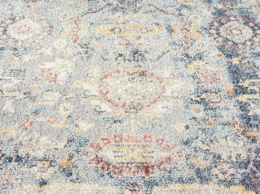 Miss Amara Huxley Blue And Purple Multi-Colour Distressed Rug