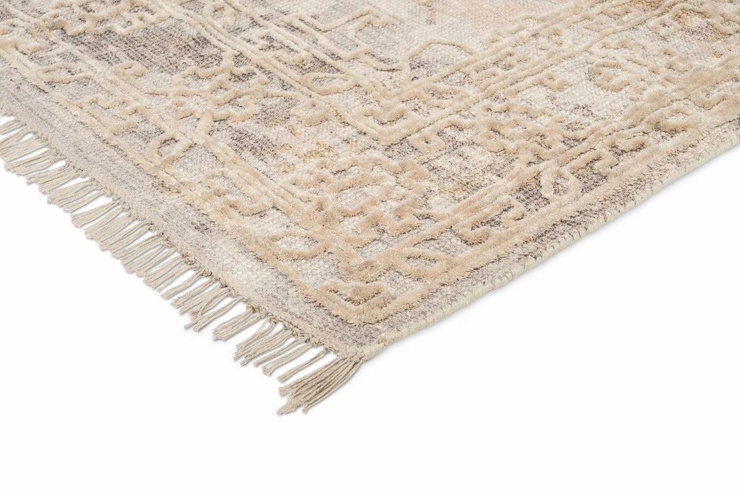 Miss Amara Iggie Mustard Ivory And Beige Floral Distressed Rug All Rugs