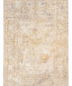 Miss Amara Iggie Mustard Ivory And Beige Floral Distressed Rug All Rugs