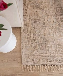 Miss Amara Iggie Mustard Ivory And Beige Floral Distressed Rug All Rugs