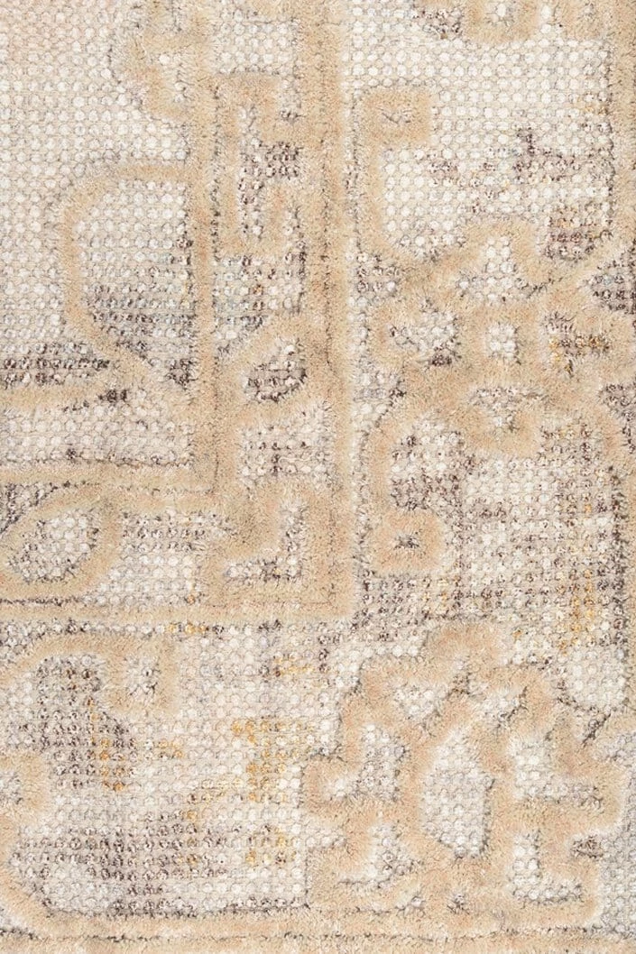 Miss Amara Iggie Mustard Ivory And Beige Floral Distressed Rug All Rugs