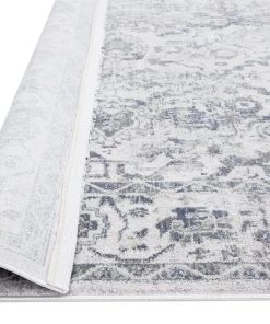 Miss Amara All Rugs Iman Blue Ivory And Stone Grey Transitional Distressed Runner Rug