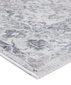 Miss Amara All Rugs Iman Blue Ivory And Stone Grey Transitional Distressed Runner Rug