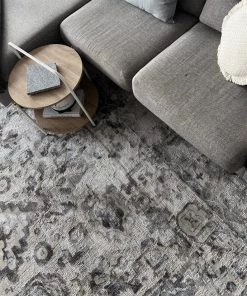 Miss Amara Iman Blue Ivory And Stone Grey Transitional Distressed Rug All Rugs