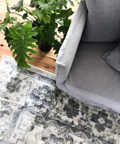 Miss Amara Iman Blue Ivory And Stone Grey Transitional Distressed Rug All Rugs