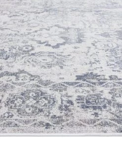 Miss Amara All Rugs Iman Blue Ivory And Stone Grey Transitional Distressed Runner Rug