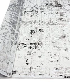 Miss Amara All Rugs Imran Black Grey And Ivory Traditional Distressed Rug