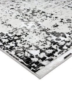 Miss Amara All Rugs Imran Black Grey And Ivory Traditional Distressed Rug
