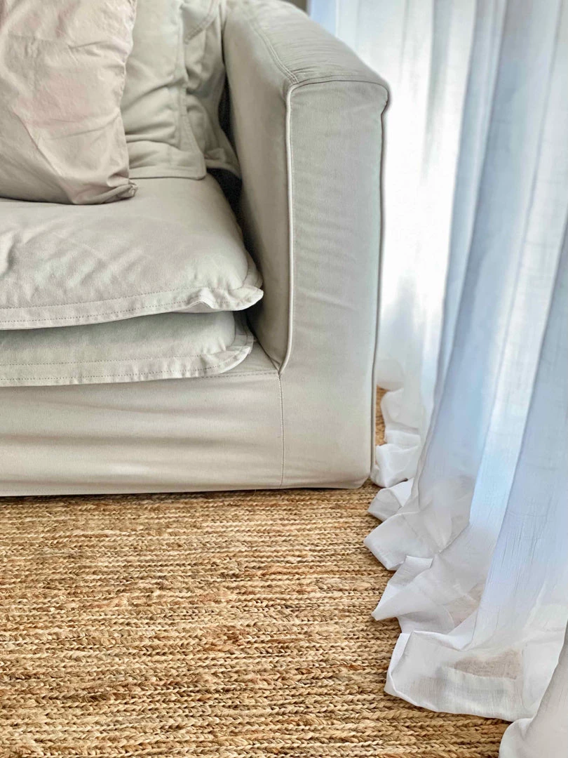 Miss Amara Raven Natural Tan Braided Jute Rug