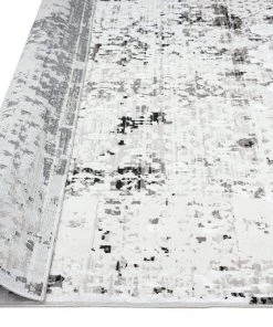 Miss Amara Imran Black Grey And Ivory Traditional Distressed Runner Rug