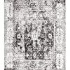 Miss Amara Imran Black Grey And Ivory Traditional Distressed Runner Rug